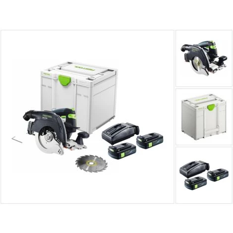 Festool HKC 55 EB-Basic Scie Circulaire à Capot Basculant Sans Fil, Sans Balai 18 V, 160 Mm + 2x Batteries 3,1 Ah + Chargeur + Systainer (576163) 1 Festool HKC 55 EB-Basic Scie Circulaire à Capot Basculant Sans Fil, Sans Balai 18 V, 160 Mm + 2x Batteries 3,1 Ah + Chargeur + Systainer (576163)