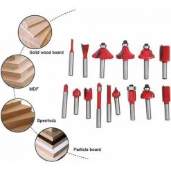 RANIPOBO 15PCS 8 Mm Rouge Fraise Foret Defonceuse Coupe Carbure Tungstene Gravure Fraises A Bois En Metal Bois De Coupe Outil -Scie électrique portative Soldes 58690615 4