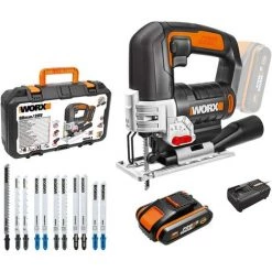 WORX 18V (20V MAX) Scie Sauteuse électrique Sans Fil Professionnelle WX543.2, Batterie Powershare