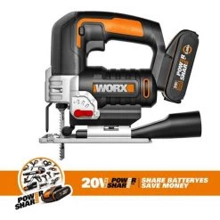 WORX 18V (20V MAX) Scie Sauteuse électrique Sans Fil Professionnelle WX543.2, Batterie Powershare -Scie électrique portative Soldes 58757700 5