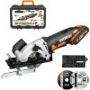 WORX 18V(20V MAX) Scie Circulaire Sans Fil, WX527.1, Batterie Powershare