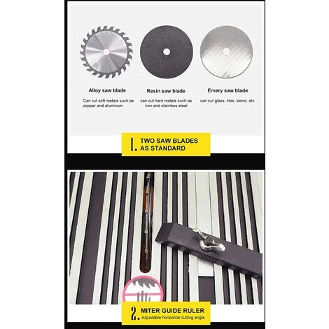 GOJOY 4500 Tr/min Mini Scie à Table Coupe à La Main Scie à Table Scie Circulaire Outils De Style Architectural Bricolage Planche Métal Acier Coupe 3 GOJOY 4500 Tr/min Mini Scie à Table Coupe à La Main Scie à Table Scie Circulaire Outils De Style Architectural Bricolage Planche Métal Acier Coupe – Image 3