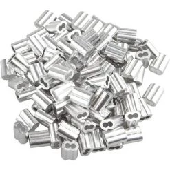 CHANCEY Manchon Aluminium Câble,SEMAket 100 PCS Manchons à Sertir En Aluminium Boucle Sertissage Câble Clip Ferrules En Doubles Clips De Boucle De Sertissage Avec Embouts Pour Câbles En Acier Câble Métallique 1,5 Mm