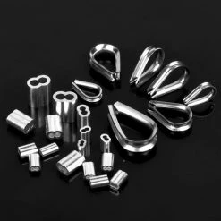 CHANCEY 225 Pièces M1.2-M5 Acier Inoxydable Cosses De Câble Métallique Et Manchons à Sertir En Aluminium Clips Kit, Manchon De Boucle De Sertissage Pour Câbles Métalliques Cosse Rigging,SEMAket -Scie électrique portative Soldes 59283825 5