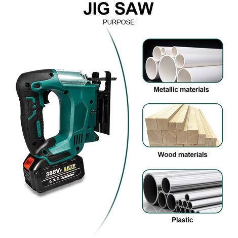 ONEVAN Scie Sauteuse électrique Sans Fil 21V 65mm 3000RPM, Outil électrique Portable Multifonctionnel Pour Le Travail Du Bois, Pour Batterie Makita 18V - 1*Batterie 4 ONEVAN Scie Sauteuse électrique Sans Fil 21V 65mm 3000RPM, Outil électrique Portable Multifonctionnel Pour Le Travail Du Bois, Pour Batterie Makita 18V - 1*Batterie – Image 4