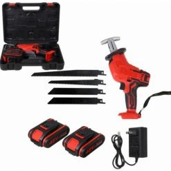 JMAX 1500W Scie Sabre à Batterie Scie Alternative électrique Sans Fil Avec 4×Lames De Scie, 2×Batteries