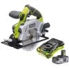Pack RYOBI Scie Circulaire RYOBI 18V OnePlus RWSL1801M - 1 Batterie 3.0Ah High Energy - 1 Chargeur Ultra Rapide