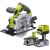 Pack RYOBI Scie Circulaire RYOBI 18V OnePlus RWSL1801M - 1 Batterie 3.0Ah High Energy - 1 Batterie 5.0Ah - Chargeur Rapide