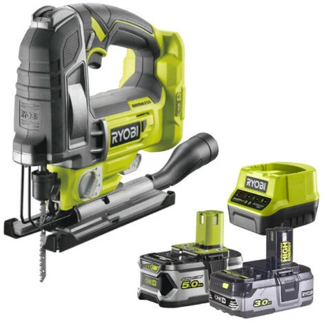 Pack RYOBI Scie Sauteuse Pendulaire Brushless 18V OnePlus R18JS7-0 - 1 Batterie 3.0Ah High Energy - 1 Batterie 5.0Ah - Chargeur Rapide 1 Pack RYOBI Scie Sauteuse Pendulaire Brushless 18V OnePlus R18JS7-0 - 1 Batterie 3.0Ah High Energy - 1 Batterie 5.0Ah - Chargeur Rapide