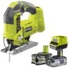 Pack RYOBI Scie Sauteuse Pendulaire 18 V OnePlus R18JS-0 - 1 Batterie 3.0Ah High Energy - 1 Batterie 5.0Ah - Chargeur Rapide