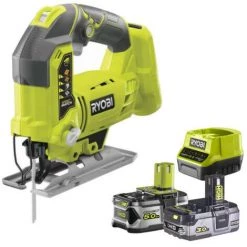 Pack RYOBI Scie Sauteuse Pendulaire 18 V OnePlus R18JS-0 - 1 Batterie 3.0Ah High Energy - 1 Batterie 5.0Ah - Chargeur Rapide