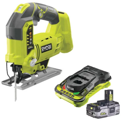 Pack RYOBI Scie Sauteuse Pendulaire 18 V OnePlus R18JS-0 - 1 Batterie 3.0Ah High Energy - 1 Chargeur Ultra Rapide 1 Pack RYOBI Scie Sauteuse Pendulaire 18 V OnePlus R18JS-0 - 1 Batterie 3.0Ah High Energy - 1 Chargeur Ultra Rapide
