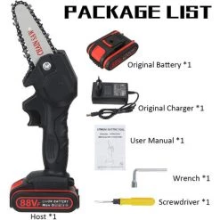 JMAX Tronçonneuse à Batterie 4 Pouces 88V Avec Batterie Portable Scie Électrique Jardin Logging -Scie électrique portative Soldes 60091786 5