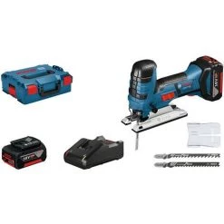 Bosch Professional Scie Sauteuse Sans Fil GST 18 V-LI S, Avec 2 X 4Ah Li-Ion Batterie , L-BOXX - 06015A5107