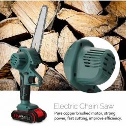 LITZEE Scie à Chaîne électroportative Mini Scie à Chaîne électrique Sans Fil De 6 Pouces 21V Petite Scie à Main Domestique Pour Abattage D'arbres Scie électrique Portable Au Lithium Bois D'élagage De Jardin Et De Jardin Scie à Chaîne électrique à Une Main -Scie électrique portative Soldes 60166434 3