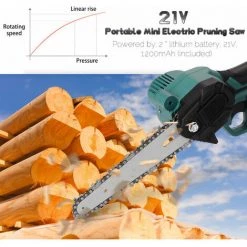 LITZEE Scie à Chaîne électroportative Mini Scie à Chaîne électrique Sans Fil De 6 Pouces 21V Petite Scie à Main Domestique Pour Abattage D'arbres Scie électrique Portable Au Lithium Bois D'élagage De Jardin Et De Jardin Scie à Chaîne électrique à Une Main -Scie électrique portative Soldes 60166434 4