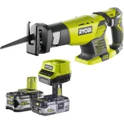 Pack RYOBI Scie Sabre 18V OnePlus RRS1801M - 1 Batterie 3.0Ah High Energy - 1 Batterie 5.0Ah - Chargeur Rapide