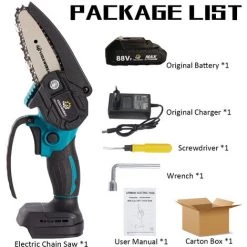 JMAX 88VF Tronçonneuse Sans Fil De 4 Pouces Et 1*batteries Portable Scie Électrique Jardin Logging -Scie électrique portative Soldes 60278552 5