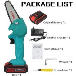 JMAX Tronçonneuse à Batterie 4 Pouces 88V Avec Batterie Portable Scie Électrique Jardin Logging Bleu 9 JMAX Tronçonneuse à Batterie 4 Pouces 88V Avec Batterie Portable Scie Électrique Jardin Logging Bleu -Scie électrique portative Soldes 60470075 5