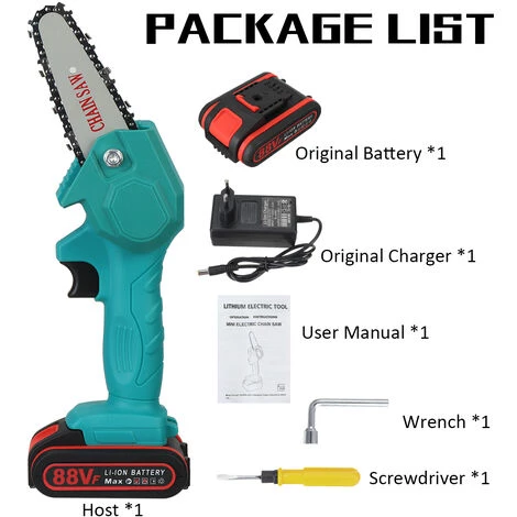 JMAX Tronçonneuse à Batterie 4 Pouces 88V Avec Batterie Portable Scie Électrique Jardin Logging Bleu 5 JMAX Tronçonneuse à Batterie 4 Pouces 88V Avec Batterie Portable Scie Électrique Jardin Logging Bleu – Image 5