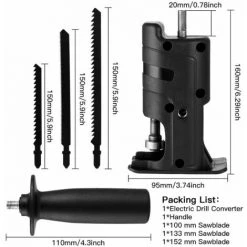 MONLY Adaptateur De Scie Alternative Portable, Perceuse électrique Pour Scie électrique Pour Bois Et Métal, Outil De Coupe Avec Lame De Scie -Scie électrique portative Soldes 60988695 5