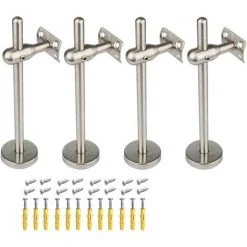 ROSIER 4PCS Support De Main Courante D'escalier Robuste,Courante En Acier Inoxydable Réglable,Convient Pour La Main Courante En Bois Rond/Acier Inoxydable/Aluminium,Length 200mm,Curved Plate——VEBTles