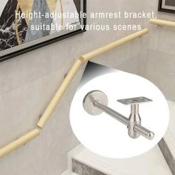 ROSIER 4PCS Support De Main Courante D'escalier Robuste,Courante En Acier Inoxydable Réglable,Convient Pour La Main Courante En Bois Rond/Acier Inoxydable/Aluminium,Length 200mm,Curved Plate——VEBTles -Scie électrique portative Soldes 61047583 5