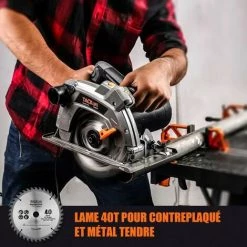 TODOT Scie Circulaire Électrique 1500 W, 2 Lames 24T Et 40T, 5000 RPM, Coupe 63 Mm 90º Et 45mm 45º, Avec Laser - PES03A 8 TODOT Scie Circulaire Électrique 1500 W, 2 Lames 24T Et 40T, 5000 RPM, Coupe 63 Mm 90º Et 45mm 45º, Avec Laser - PES03A -Scie électrique portative Soldes 61659512 4