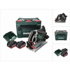 METABO® Metabo KT 18 LTX 66 BL Scie Circulaire Plongeante Sans Fil 18 V 165 Mm + 2x Batteries 10,0 Ah + Chargeur + Coffret MetaBOX
