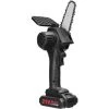 SUPERSELLER 21V 500W 4 Pouces Batterie Au Lithium Rechargeable Scies à élaguer électriques Petit Moteur De Brosse De Tronçonneuse à Fendre Le Bois Outil électrique à Une Main Pour Le Travail Du Bois Jardin Verger - Multicolore - 2 Piles EU-Plug