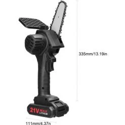 SUPERSELLER 21V 500W 4 Pouces Batterie Au Lithium Rechargeable Scies à élaguer électriques Petit Moteur De Brosse De Tronçonneuse à Fendre Le Bois Outil électrique à Une Main Pour Le Travail Du Bois Jardin Verger - Multicolore - 2 Piles EU-Plug -Scie électrique portative Soldes 63064517 4