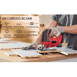 Kit De Scie Sauteuse Sans Fil 20V FUIENKO 6 Kit De Scie Sauteuse Sans Fil 20V FUIENKO -Scie électrique portative Soldes 63778075 3