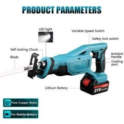LIFCAUSAL Scies Alternatives Multifonctions Portables Scies Sabres D'extérieur Outils électriques Pour Couper Le Métal, Le Bois, Les Plastiques En PVC (hôte) -Scie électrique portative Soldes 63810615 3