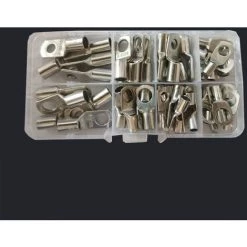 SUPERSELLER 60 Pièces Jeu De Cosses De Câble Pour Fil 6-25mm² Cosses De Fil De Cuivre étamé Extrémités De Câble De Batterie Connecteurs De Fil à Sertir Cosses à Anneau - Argent - Argent -Scie électrique portative Soldes 63860976 3