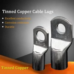 SUPERSELLER 60 Pièces Jeu De Cosses De Câble Pour Fil 6-25mm² Cosses De Fil De Cuivre étamé Extrémités De Câble De Batterie Connecteurs De Fil à Sertir Cosses à Anneau - Argent - Argent -Scie électrique portative Soldes 63860976 4
