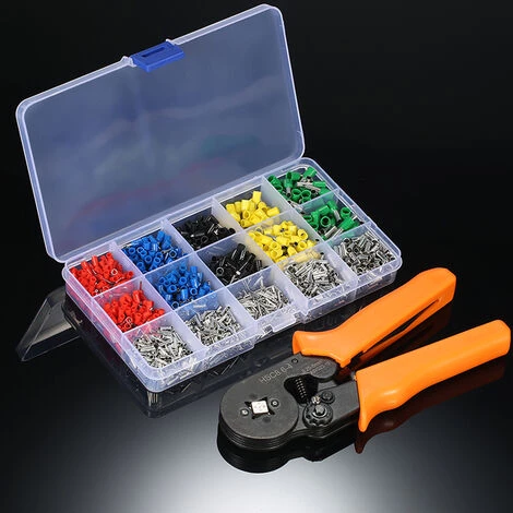 SUPERSELLER Pince à Sertir Professionnelle Auto-réglable Pour Fil De Câble Pince à Sertir Outil Pince à Sertir 0,25-6,0 Mm² + 1640 Pièces De Cordon Isolé En Cuivre Bornes à Sertir Connecteur De Fil électrique AWG23-10 Ensemble 1 SUPERSELLER Pince à Sertir Professionnelle Auto-réglable Pour Fil De Câble Pince à Sertir Outil Pince à Sertir 0,25-6,0 Mm² + 1640 Pièces De Cordon Isolé En Cuivre Bornes à Sertir Connecteur De Fil électrique AWG23-10 Ensemble
