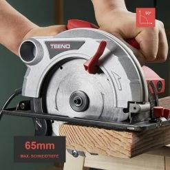 Scie Circulaire 1400W,TEENO Lame De Scie 185 X 20mm, 4800 Rpm,VPCS1056 - Rouge -Scie électrique portative Soldes 63952972 4