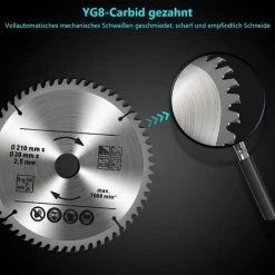 TINOR Lot De 3 Lames De Scie Circulaire Carbure De Tungstène, 24T 48T 60T TCT Sah Pour Bois Métal Et Aluminium (210 X 30 Mm) -Scie électrique portative Soldes 64029105 3