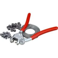 QERSTA Kit De Blocage, Joins Et Fils De Scellage Pour Boîte De Donation, Pinces D'étanchéité, Plomb Seal, (1x Pinces à Câble +100 X Plombs 8mm + Fil D'étanchéité 30m) -Scie électrique portative Soldes 64044643 5