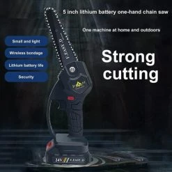 DECKON Mini Scie à Chaîne électrique 24V 12.7CM, Mini Tronçonneuse à Main électrique Avec 1 Batteries, 1 Charge -Scie électrique portative Soldes 64077897 5