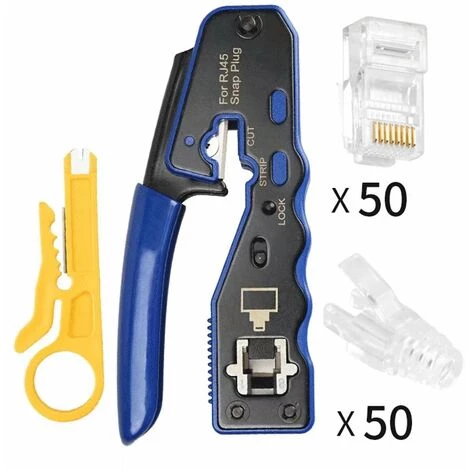 CARILLONSàVENT Carivent Pince à Sertir Professionnelle RJ45 Outil Sertissage RJ45 Cat 7 Avec Prise Cat6 RJ45 Et Connecteur RJ45 2 CARILLONSàVENT Carivent Pince à Sertir Professionnelle RJ45 Outil Sertissage RJ45 Cat 7 Avec Prise Cat6 RJ45 Et Connecteur RJ45 – Image 2