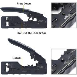 CARILLONSàVENT RJ45 Pince à Sertir Outil De Sertissage De Réseau Professionnel Pour Prises De Câble Ethernet RJ45 Cat7 Cat6a Cat6 Cat5 RJ11 Carivent -Scie électrique portative Soldes 64143206 3