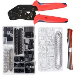 HAZEL Outil De Sertissage Dupont AWG26-18, Sertissage à Cliquet Dupont Avec 1550 Connecteurs Males/femelles Dupont 0,1-1,0 Mm2 Et 460 Connecteurs JST Pour Connecteur 2,54 Mm 3,96 Mm, Etc.