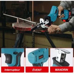 ONEVAN Scie Sabre,scie Alternative électrique Sans Fil, 3600W, 12000SPM, Sans Brosse, Vitesse Variable, Outil De Coupe Du Métal Et Du Bois, Pour Batterie Makita 18V - Avec 2 Batterie 8 ONEVAN Scie Sabre,scie Alternative électrique Sans Fil, 3600W, 12000SPM, Sans Brosse, Vitesse Variable, Outil De Coupe Du Métal Et Du Bois, Pour Batterie Makita 18V - Avec 2 Batterie -Scie électrique portative Soldes 64211026 4