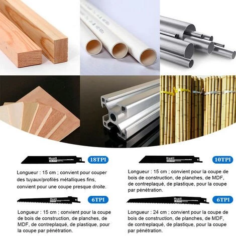 ONEVAN Scie Sabre,scie Alternative électrique Sans Fil, 3600W, 12000SPM, Sans Brosse, Vitesse Variable, Outil De Coupe Du Métal Et Du Bois, Pour Batterie Makita 18V - Avec 2 Batterie 5 ONEVAN Scie Sabre,scie Alternative électrique Sans Fil, 3600W, 12000SPM, Sans Brosse, Vitesse Variable, Outil De Coupe Du Métal Et Du Bois, Pour Batterie Makita 18V - Avec 2 Batterie – Image 5