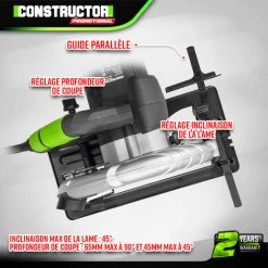 Scie Circulaire 1200W Avec Lame De 185mm - Constructor PROMOTIONAL -Scie électrique portative Soldes 64535976 3