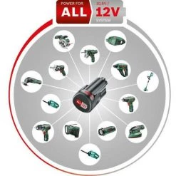 Scie Circulaire Sans-fil Bosch - UniversalCirc 12 (1 Batterie 12V-2,5Ah + Butée Parallele + Lame De Scie + Aspirateur Poussiere -Scie électrique portative Soldes 65616986 3