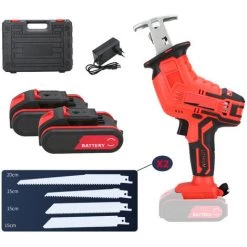 MAGICFOX Scie Sabre Sans Fil Avec 2* 4.0Ah Batterie, 8 Lames De Scie, En Coffret Idéal Pour La Coupe Du Bois Et Du Métal