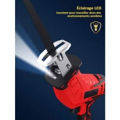 MAGICFOX Scie Sabre Sans Fil Avec 2* 4.0Ah Batterie, 8 Lames De Scie, En Coffret Idéal Pour La Coupe Du Bois Et Du Métal -Scie électrique portative Soldes 65747132 3