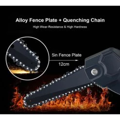 LITZEE Scie à Chaîne électroportative Scie à Chaîne électrique Sans Fil De 6 Pouces Mini Coupe-bois Rechargeable Portable Scie à Bois à Une Main Pour Le Jardinage élagage Coupe, Prise UE - Prise UE Scie à Chaîne électroportative -Scie électrique portative Soldes 65812950 4